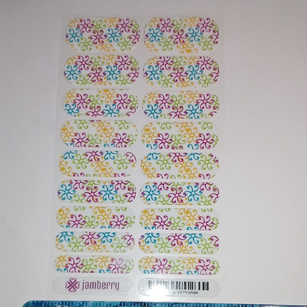 Jamberry Multicolor Swirl PW01 Vibrant Pinwheel Nail Wraps